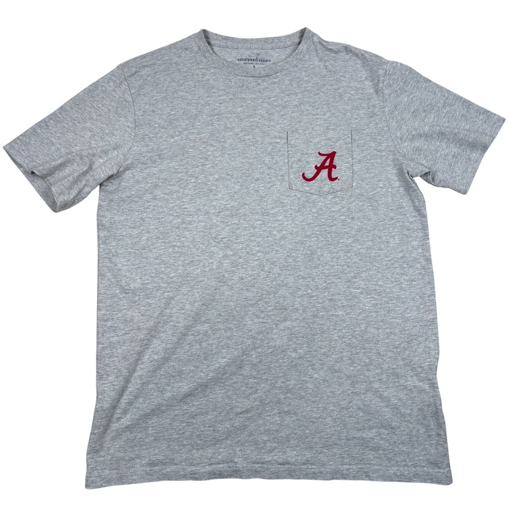 Vineyard Vines Alabama Crimson Tide T-Shirt Mens Small Gray Preppy Collegiate